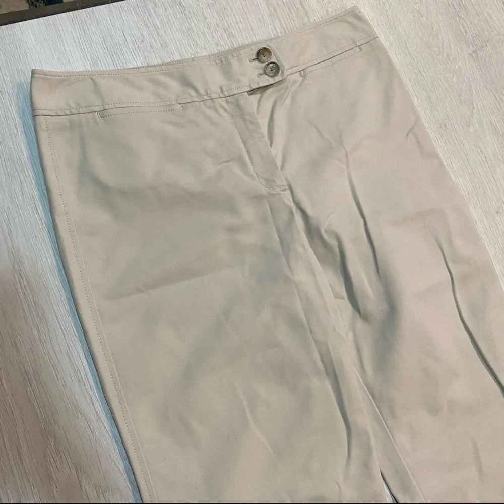 Ann Taylor Cream Wide-Leg Trousers - Picture 4 of 12